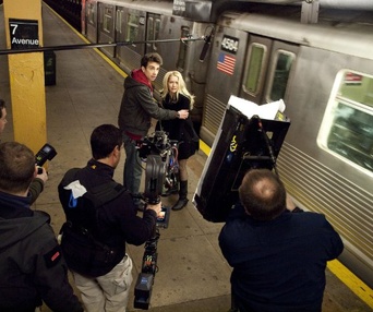 Sur le plateau du film The Sorcerer's Apprentice