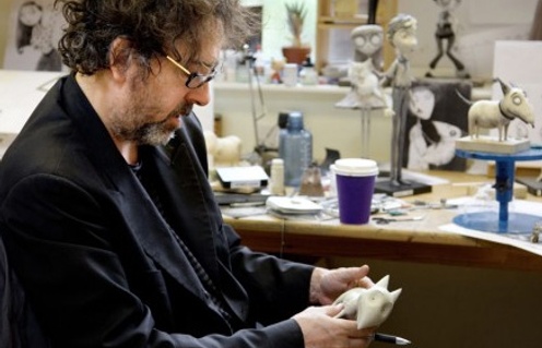 Tim Burton sur le plateau de Frankenweenie