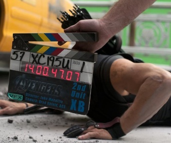 Sur le plateau du film The Avengers