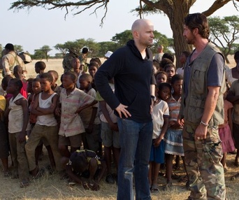 Sur le plateau du film Machine Gun Preacher