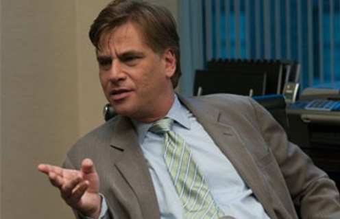 Aaron Sorkin sur le plateau de The Social Network