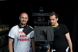 Sur le plateau du film Le grand méchant loup