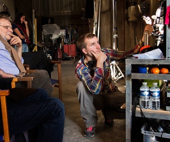 Sur le plateau du film Au bonheur des ogres