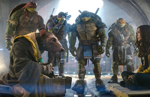 Une scène du film Les tortues ninja