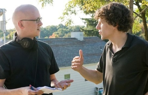 Greg Mottola et Jesse Eisenberg sur le plateau de Adventureland