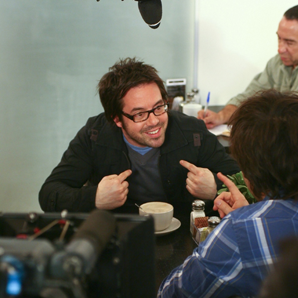 Benoît Roberge sur le plateau du film Le cas Roberge