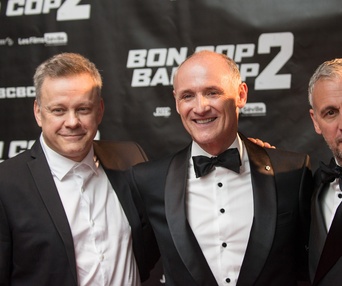 Sur le tapis rouge du film Bon Cop Bad Cop 2