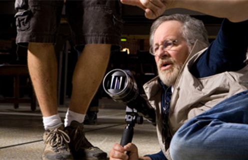 Steven Spielberg sur le plateau du film Indiana Jones and the Kingdom of the Crystal Skull
