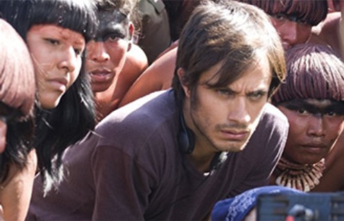 Gael García Bernal sur le plateau de También la lluvia
