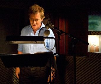 Dans le studio d'enregistrement du film Arthur Christmas