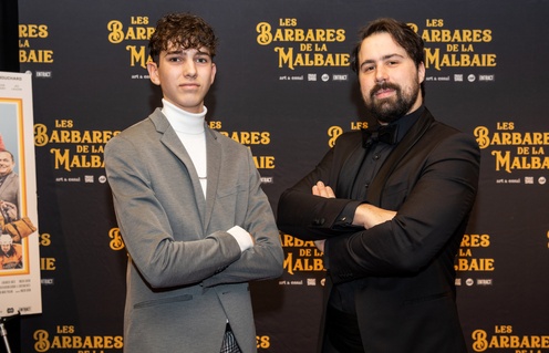 Sur le tapis rouge du film Les Barbares de La Malbaie