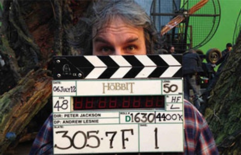 Peter Jackson sur le plateau de The Hobbit