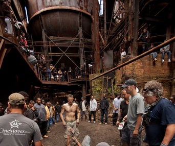 Sur le plateau du film Out of the Furnace