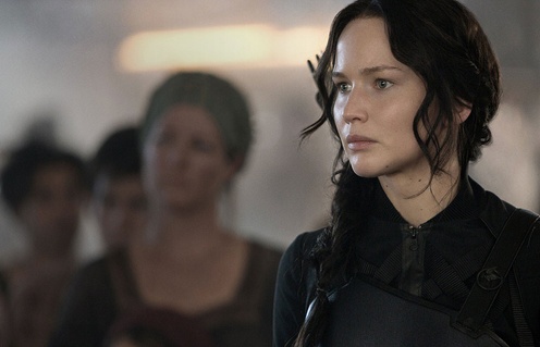 Jennifer Lawrence dans Hunger Games: Mockingjay - part 1.