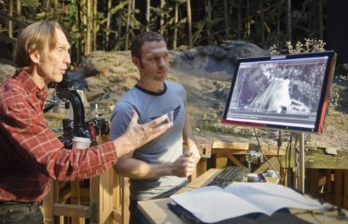 Henry Selick sur le plateau de Coraline