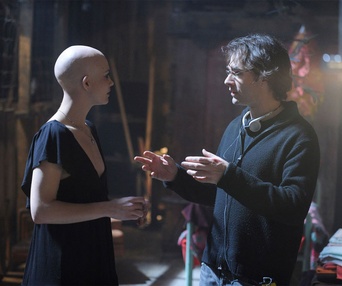 Sur le plateau du film Splice