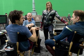 Sur le plateau du film The Avengers Sur le plateau du film The Avengers