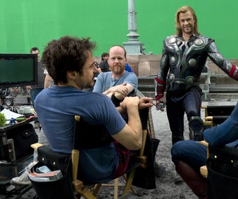 Sur le plateau du film The Avengers