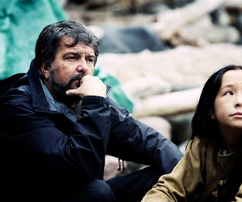 Sur le plateau du film Maïna