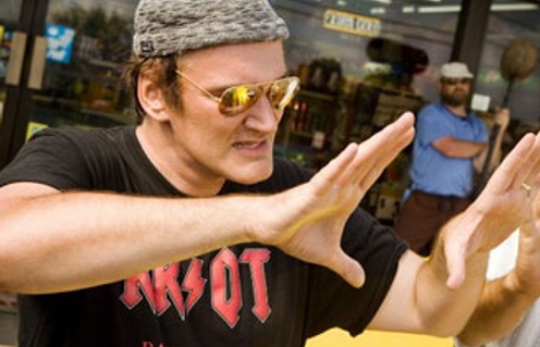 Quentin Tarantino sur le plateau du film Death Proof