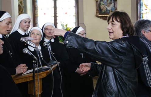 Sur le plateau de La passion d'Augustine