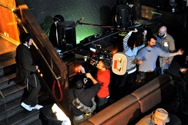 Sur le plateau du film Holy Rollers