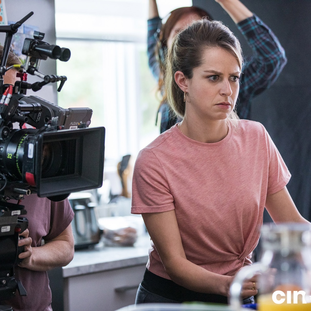 Sur le plateau du film Le guide de la famille parfaite