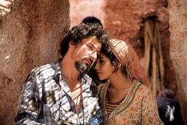 Sur le plateau du film La source des femmes