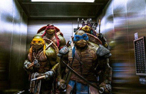Une scène du film Les tortues ninja