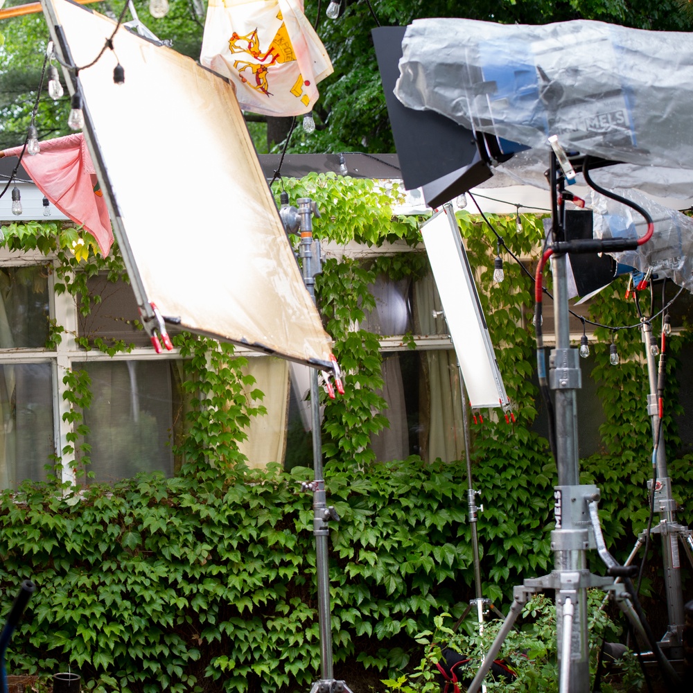 Sur le plateau du film La bataille de Farador