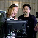 Sur la plateau du film Alice in Wonderland