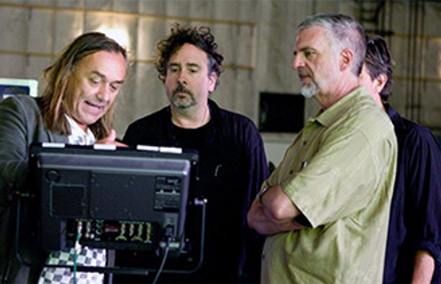 Sur la plateau du film Alice in Wonderland
