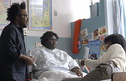 Sur la plateau du film Precious: Based on the Novel Push by Sapphire