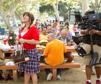 Sur le plateau du film Jack and Jill