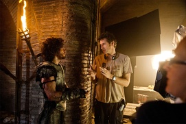 Sur le plateau du film Pompeii Sur le plateau du film Pompeii