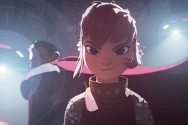 Une scène du film Nimona Une scène du film Nimona