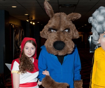 Sur le tapis rouge du film Le retour du petit chaperon rouge : La contre-attaque