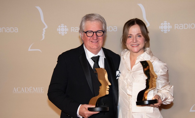 Image de l'article Vidéo : Benoît Brière et Brigitte Lafleur réagissent à leur victoire aux Gémeaux