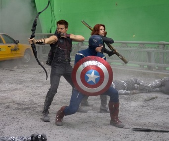 Sur le plateau du film The Avengers