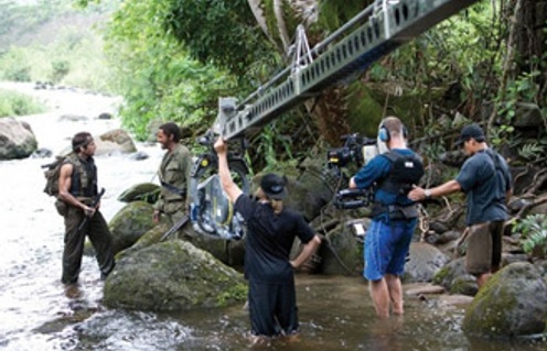 Sur le plateau du film Tropic Thunder
