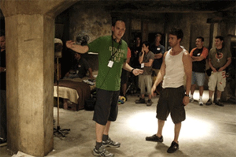 Louis Leterrier et Edward Norton sur le plateau du film L'incroyable Hulk
