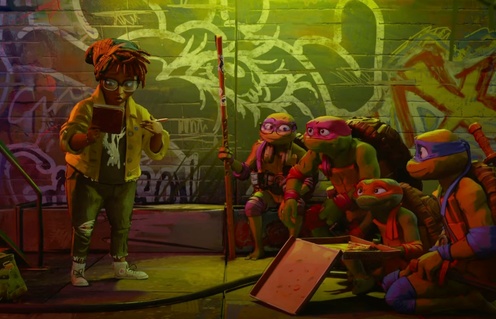 Une scène du film Teenage Mutant Ninja Turtles: Mutant Mayhem