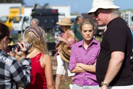 Sur le plateau du film  Soul Surfer
