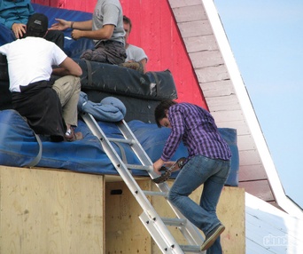 Sur le plateau du film Le sens de l'humour