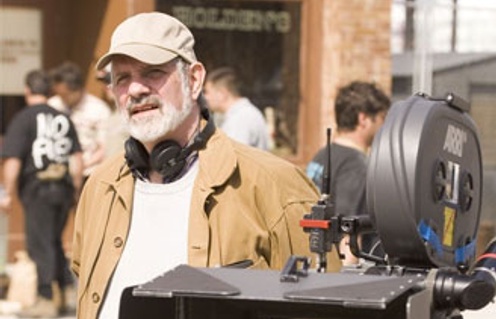 Brian De Palma sur le plateau du film The Black Dahlia