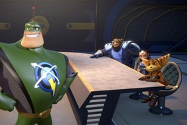 Une scène du film Ratchet and Clank Une scène du film Ratchet and Clank