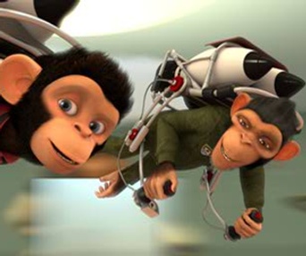 Scène du film Space Chimps