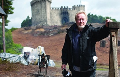 Ridley Scott sur le plateau de Robin Hood