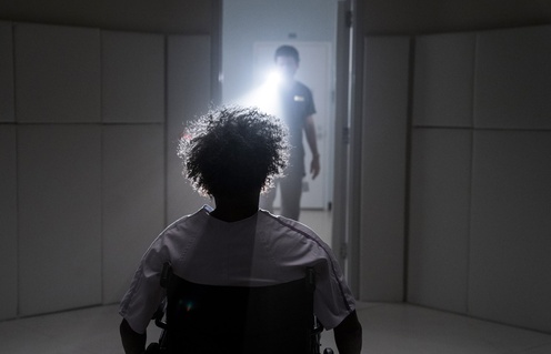 Une scène du film Glass