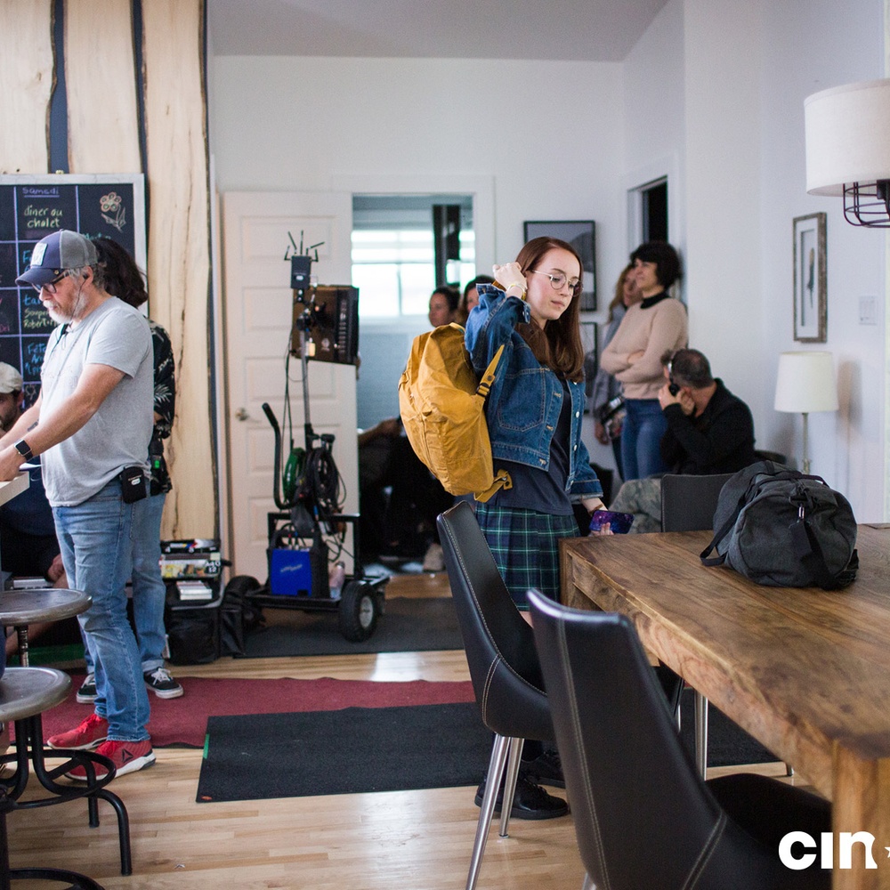 Sur le plateau du film Le guide de la famille parfaite